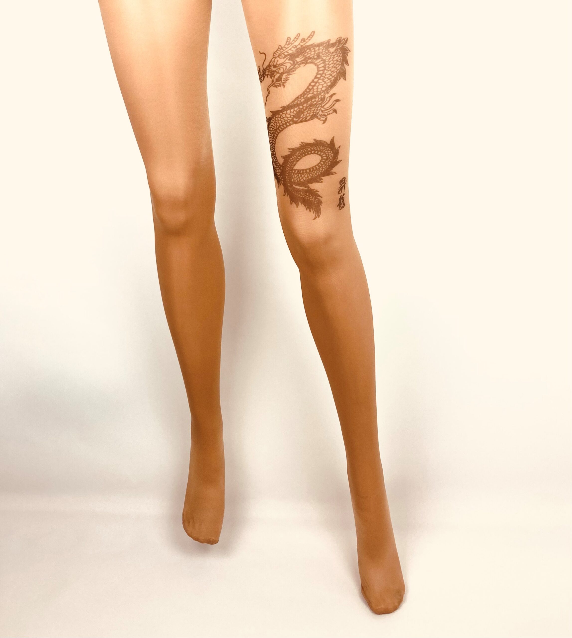 Logo Tattoo Tights in Nude