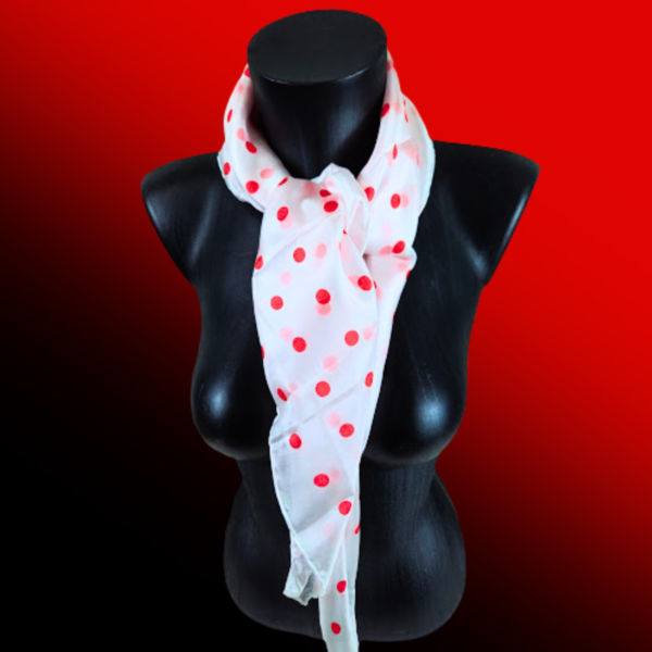 Foulard de seda con lunares rojos - Imagen 2