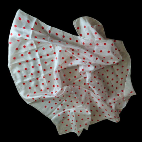 Foulard de seda con lunares rojos - Imagen 3