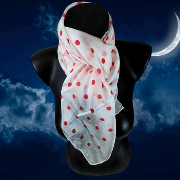 Foulard de seda con lunares rojos - Imagen 4