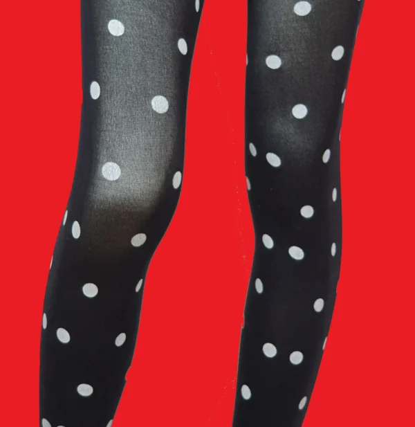 Pantimedias: negras con lunares estampados - Imagen 4
