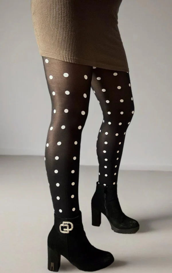 Pantimedias: negras con lunares estampados - Imagen 8
