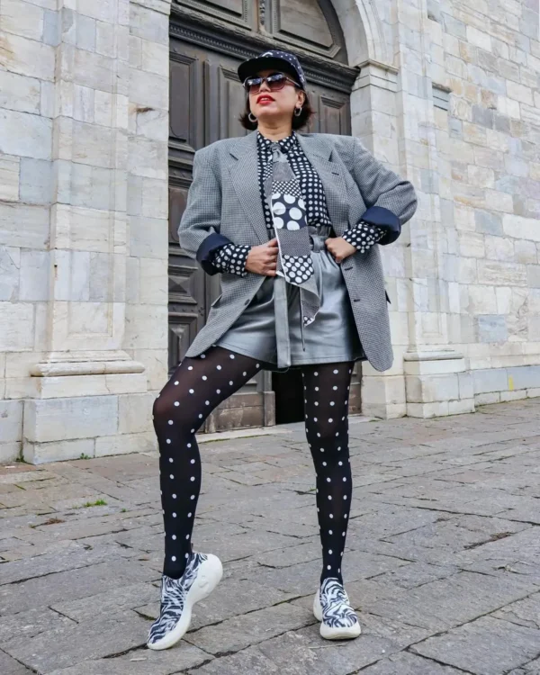 Pantimedias: negras con lunares estampados - Imagen 10