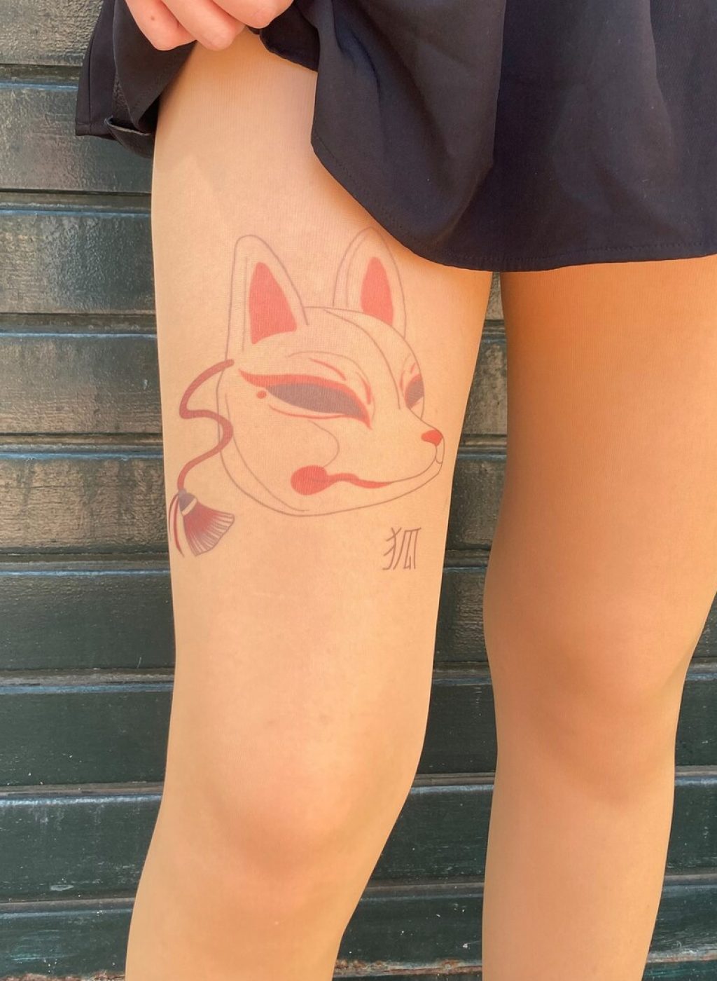 Tattoo tights fox mask 2